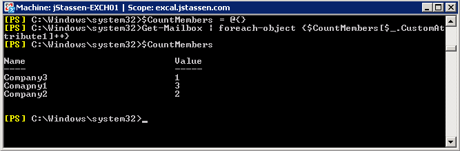 Grouping Mailboxes with PowerShell